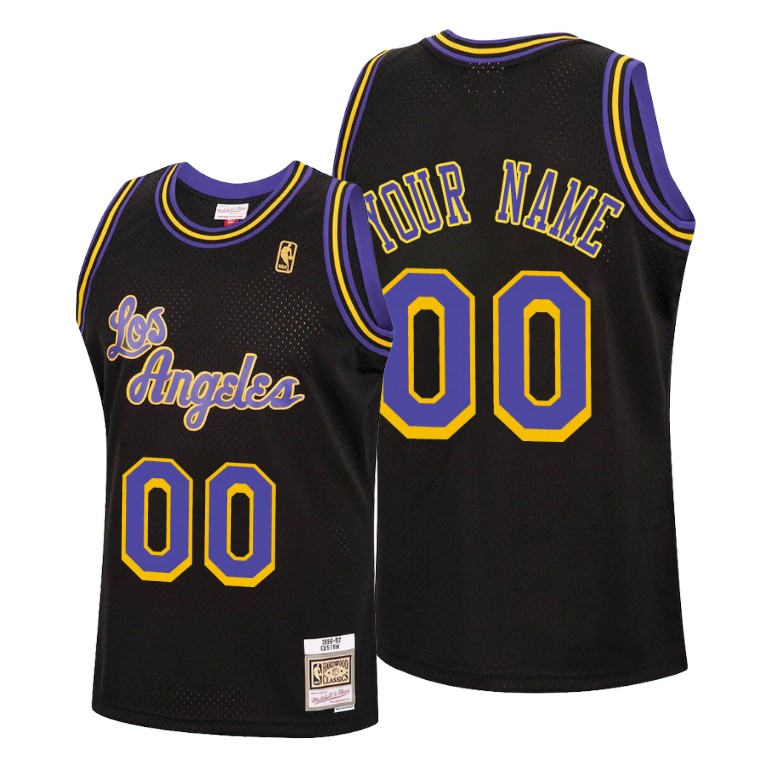 Men's Los Angeles Lakers Custom #00 NBA 2020 Reload Classic Black Basketball Jersey FBR2883SH